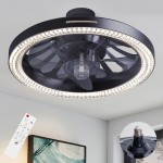 13 inch intelligent modern ceiling fan with light and remote control, E26/E27 base easy to install socket fan light, 3-speed wind speed adjustment, 3 colors 3000-6500K adjustable LED light, suitable for bedrooms, kitchens, living rooms, storage rooms