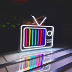 Retro TV LED Neon Sign - Vintage Old TV Set with TV Interference No Signal - Perfect Wall Décor for your 90s Theme Party!