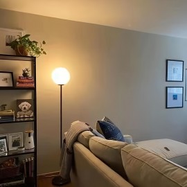 Simulated 3D LED Floor Lighting, Adjustable 360-Degree Floor Reading Lamp, Bright Floor Lamp for The Living Room, Three-Color Stepless Dimming Table Lamp for Eye Care Reading in The Bedroom And Office