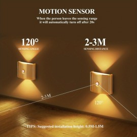 Smart LED Sensor Night Light | Portable Corridor Light with Magnetic Attachment, 3 Lighting Modes, Wireless Wall-Mounted, USB Type-C Charging, for Stairs, Decks, Entrances, Bedrooms, Desks, and Closets, Dimmable, Non