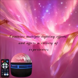 1pc YETHKE Aurora Galaxy Atmosphere Projector - Multicolor, Remote Control, Adjustable Brightness, USB Powered, Ideal for Bedroom/Home Theater/Wedding Decor