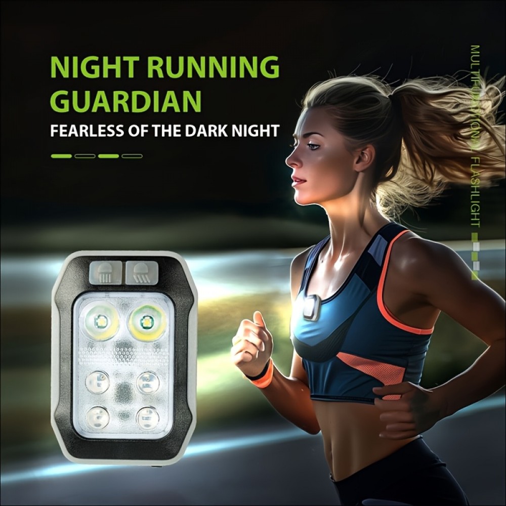 1pc Rechargeable LED Running Light with USB Charging, Long-Lasting Lithium Polymer Battery, Button Control, Ideal for Night Running, Walking, Hiking, Sports, And Nighttime Activities, Perfect Gift For Holidays And Birthdays