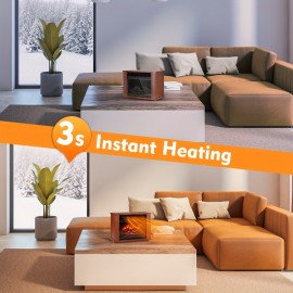 1500W Mini Portable Wall Heater with Overheat Protection - Compact Tabletop/Wall-Mountable Heater Suitable for Small Rooms, Bedrooms, Offices - -Efficient Device ( Plug)