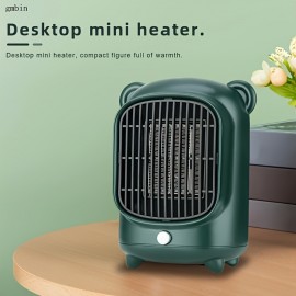 Gmbin Space Heater 500W Quickly Heats Up, Featuring Temperature Control, a Safe And Quiet Ceramic Desktop Heater Fan Suitable for Home, Bedroom, Office Desk, And Indoor Use.