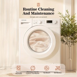 Sealy Y Soft Flannel Electric Heated Throw Blanket Twin/Full/Queen/King Size, 6 Heating Levels & 1-10 Hour Time Settings, Machine Washable, Beige/Dark Grey