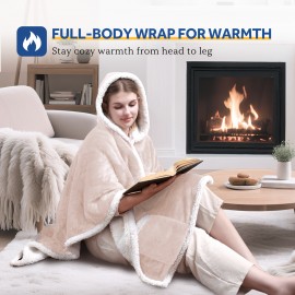 Westinghouse Unisex Electric Heated Cape & Cloak - Wearable Heated Jacket With Fleece Lining, 4 Temperature Settings & 4-Hour Timer, Machine Washable Winter Style, Perfect For Gifts