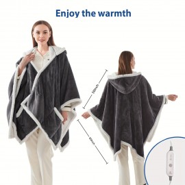 Westinghouse Unisex Electric Heated Cape & Cloak - Wearable Heated Jacket With Fleece Lining, 4 Temperature Settings & 4-Hour Timer, Machine Washable Winter Style, Perfect For Gifts
