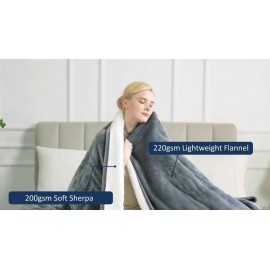 Electric Blanket Full Size - Soft Flannel+Sherpa Heated Blanket, GentleSoft Fast Heating With 6 Heating Levels &10 Hours Auto Off, Winter Comfort Heating Blanket, Machine Washable, Must-Have For Home & Office!