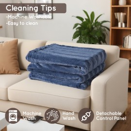 Cozy Home Use - Electric Heated Blanket 1pc - Handmade Tie-Dye Cover - 10H Auto-Off & Overheating Protection - 4 Heating Levels