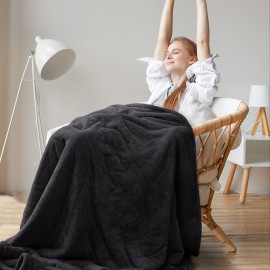 Cozy Westinghouse Silky Soft Flannel Electric Heated Throw Blanket, 4 Adjustable Heat Settings & 1-4 Hour Timer, Machine Washable, 50x60 Inch - Perfect for Home Comfort, Beige Ivory/Dark Grey, WESTINGHOUSE