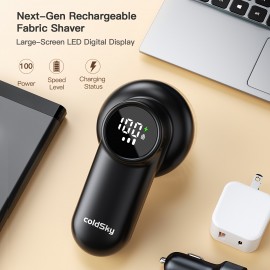 6-Blade Electric Hair Ball Trimmer | Rechargeable Fabric Shaver with Three Speed Settings, LED Digital Screen, and Safety Lock | Suitable for Pills on Clothes, Furniture, Sofas, Blankets | USB Charging, Lithium Polymer Battery