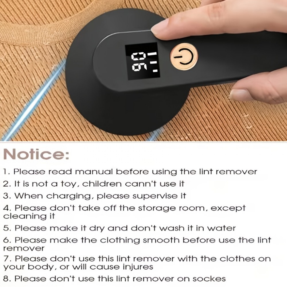 [Fabric Shaver] USB Rechargeable Digital Display Fabric Shaver - Portable Lint Remover and Clothing Trimmer for Socks, Wool, and Fabrics, Long-Lasting Battery for Home and Travel, Perfect Winter Christmas Gift