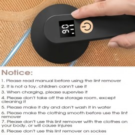 [Fabric Shaver] USB Rechargeable Digital Display Fabric Shaver - Portable Lint Remover and Clothing Trimmer for Socks, Wool, and Fabrics, Long-Lasting Battery for Home and Travel, Perfect Winter Christmas Gift