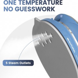 Mini Travel Steam Iron for Clothes with Dual Voltage, Non - Stick Soleplate, One Temperature Technology, Detachable Water Tank, Ideal for Sewing, Quilting and Handcraft