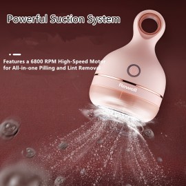 Portable Rechargeable Lint Remover with Cleaning Brush & Hair Brush: USB-Powered Electric Lint Shaver for Clothes, Suitable for Sweaters, Blankets, Carpets & Cushions