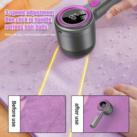 Electric Fabric Razor, Fuzz Removing Machine, Portable Pad Remover, Bedding, Furniture, 3-level Digital Display, Clothes, Carpets and Sofas - Light Gray