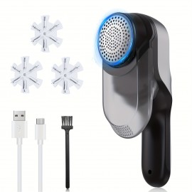 Lint Remover Fabric Shaver, Sweater Shaver, With Stainless Steel 3-Leaf Blades, Two Speed Modes-2500/7500RPM Powerful Cleanup Results, Efficient Fabric Shaver For Sweaters, Coats, Cloth Furniture, Socks, Bedding Sets, Good Gift For Mother & Lover.