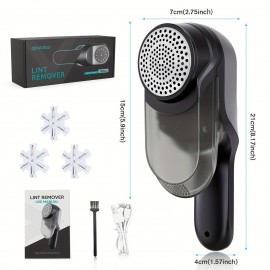 Lint Remover Fabric Shaver, Sweater Shaver, With Stainless Steel 3-Leaf Blades, Two Speed Modes-2500/7500RPM Powerful Cleanup Results, Efficient Fabric Shaver For Sweaters, Coats, Cloth Furniture, Socks, Bedding Sets, Good Gift For Mother & Lover.