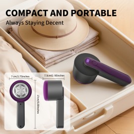 Portable Electric Fabric & Sweater Shaver with 6-Leaf - USB/Battery- Lint Remover Suitable for Clothes, Sofas, Travel - Pilling Shaver with Display (for Sweaters, Furniture)