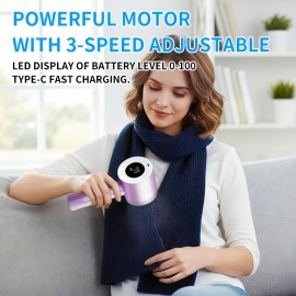 This Electric Cordless Lint Remover Features a Strong Motor with Three Adjustable Speeds, Reaching a Maximum of 9999 RPM. It'S Designed to Effectively Remove Lint from Sweaters, Scarves, Carpets, Sofa Cushions, And Pillows