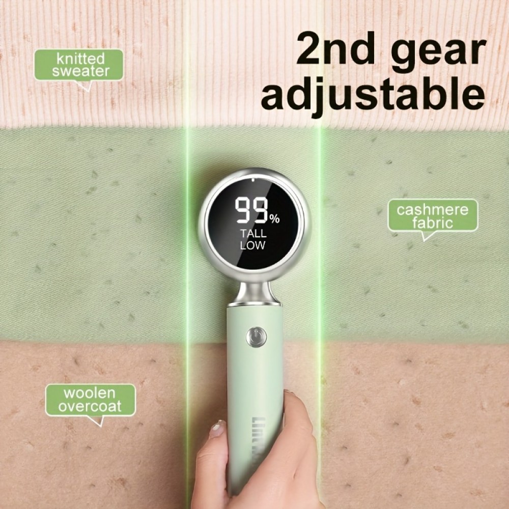1pc USB Rechargeable Fabric Shaver with LED Display - Portable Lint Remover for Clothes, Sweaters, Sofas, Blankets, Curtains, Mattresses - ≤36V Operating Voltage, Lithium Battery-18650 Series