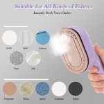 Mini Steam Iron for Clothes, Travel Steamer for Clothes Portable, Micro Steam Iron Mini Handheld Steamer port Dry And Wet Ironing for Home Travel Purple