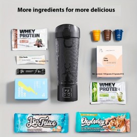 The Portable Blending Cup Features One-Button Blending for Various Ingredients, with an LCD Display And Three Speed Settings, Making It Suitable for Sports, Work, And Home Use.