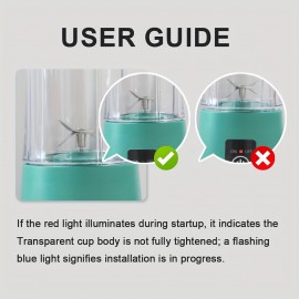 [Electric Juicer] Portable Blender Electric Juicer 9.47oz Fruit Mixers USB Rechargeable Smoothie Mini Blender Multifunction Juice Maker