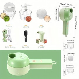 4-in-1 Handheld Electric Mixer & Food Processor with Motor - Portable Battery- Kitchen Appliance Suitable for Cutting, Grinding, Peeling, Cleaning - Compact for, Camping, Travel, Automatic Operation, Ideal for Small Kitchens & -the-