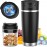 Portable Blender for SmoothiesShakes, 24oz Insulated Cup, Cordless, Small, Stainless Steel, USB - C Rechargeable, BPA Free for Juicing Black