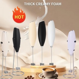 Strong Electric Milk Frother And Whisk - Stainless Steel Portable Foam Maker for Coffee, Cappuccino, Chocolate, And Matcha with a Compact And Ergonomic Design Featuring Interchangeable Attachments