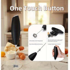 Strong Electric Milk Frother And Whisk - Stainless Steel Portable Foam Maker for Coffee, Cappuccino, Chocolate, And Matcha with a Compact And Ergonomic Design Featuring Interchangeable Attachments