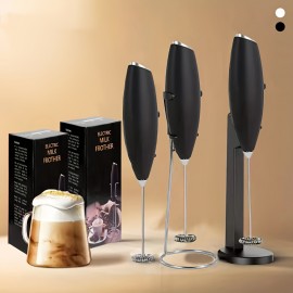 Strong Electric Milk Frother And Whisk - Stainless Steel Portable Foam Maker for Coffee, Cappuccino, Chocolate, And Matcha with a Compact And Ergonomic Design Featuring Interchangeable Attachments