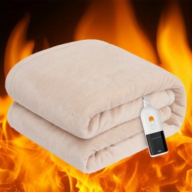 Sealy Flannel Electric Blanket, 4-level Temperature Control, 4-hour Auto Shut-off, Overheat Protection, Machine Washable, ETL And , Delivers Cozy Comfort For Home And Office Use, Perfect For Christmas Gifts.